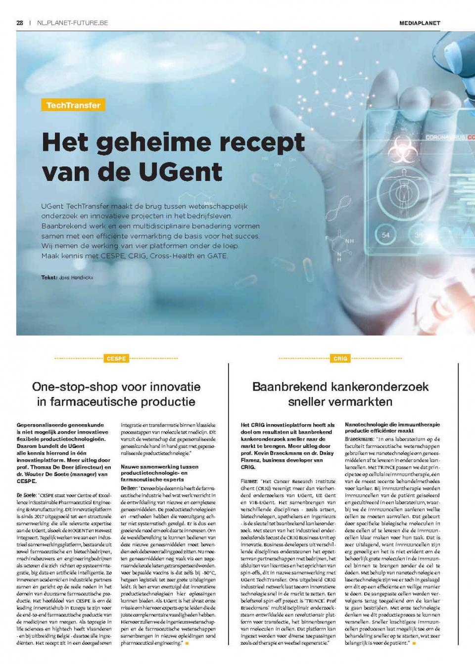 De Standaard innovation page 1